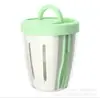 Taza Azul para Desayuno y Ensalada de Frutas con Tenedor para Picnic, de Aspecto Elegante y Casual, con Doble Capa Drenante
