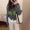 Suéter Feminino Gola Redonda Relaxado 100% Lã Outono e Inverno Novo Suéter Emagrecedor Manga Longa Quente Cashmere Top Interno