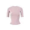 Camiseta base de alta qualidade para mulheres, com ombro reto e manga de cinco quartos, elástica, slim fit, top interno de ombro reto, para primavera, verão e outono