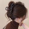 Grampo de cabelo grande com laço de fita simples, grampo de cabelo feminino 2025, novo, de alta qualidade, acessórios para cabelo com clipe de tubarão para cabeça e costas