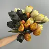 Lujo Accesible Morandi Flor de Pvc Tulipán Artificial Ramo Artificial Decoración de Boda Ramo de Novia Venta al por Mayor Decoración Suave para el Hogar