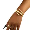 Moda Europeia e Americana Quente Transfronteiriça Alto Padrão Sensação Linha Feminina Anel de Gota d'água Vazado Conjunto de Pulseira Personalidade Acessório de Mão Feminino