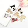 Europeo y Americano Creativo Lindo Dibujos Animados Gato Mecánico DIY Accesorios de Joyería Aleación Impreso Aretes Pulsera Colgante