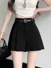 Shorts de Traje Gris para Mujer Verano 2024 Nuevos Pantalones de Falda Plisada Cintura Alta Corte A Figura Delgada Sueltos Pierna Ancha Pantalones Casuales