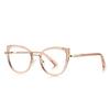Lentes Coreanos Antiluz Azul 3149 Oro TR Hueco Personalizado Lentes Planos Dulce Rostro Pequeño Marco Sencillo Ojo de Gato para Mujer