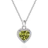 Collar cruzado transfronterizo europeo y americano de plata de ley s925, versátil, de lujo ligero, con forma de corazón y doce piedras de nacimiento, colgante de Amazon, cadena para la clavícula