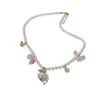 Collar con Colgante de Mariposa de Piedra de Circonita con Perlas, Cadena Clavicular de Lujo Ligero de Gama Alta, Gargantilla Estilo Palacio Retro para Mujer