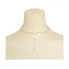 Colar Minimalista com Flor de Pérola Costurada em Corrente Fina de Prata e Pingente de Pérola em Gota, Joia de Pescoço Simples Longa Ajustável em Camadas