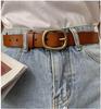 Cinto Feminino Simples Couro Genuíno Estilo Coreano Versátil Cinto de Couro Genuíno Feminino Transfronteiriço Vintage Decorativo Cinto para Jeans ins