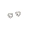 Nuevos aretes de corazón hueco con pasador de plata S925 para mujer, minimalistas y delicados, con un toque de lujo ligero y alta gama, calidad transfronteriza