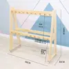 Estante para Toallas de Madera Maciza para Jardín de Infancia, Estante Móvil para Niños Hecho de Pino Alcanforado y Madera de Caucho, Desmontable