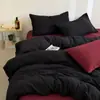 Set de Cuatro Piezas de Gasa Arrugada de Doble Capa Grado A de Gama Alta para Maternidad e Infancia, Juego de Ropa de Cama para Estudiantes de Gasa de Algodón Puro de Color Sólido, Combinado con Sábana Ajustable Simple Estilo Japonés 4