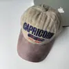 Gorra de béisbol casual americana de moda para mujer, retro, bordado tridimensional de letras, costura, dos colores, visera, estilo japonés, todo a juego, hombre