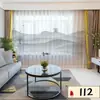 Cortina china con tinta paisajística, estilo chino, con hilo King Kong, impresión digital 3D, productos terminados de corte cero, venta al por mayor.