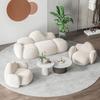 Sofá Nórdico Curvo Nube Terciopelo de Cordero Simple Moderno Pequeño Apartamento Sala de Estar Sofá de Tela Celebridad de Internet Sofá de Hotel