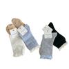 Calcetines de Malla Calados Finos de Verano con Diseño de Corazón para Niños Ins Coreanos Color Combinado de Media Caña de Algodón con Encaje Apilados