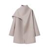 Abrigo de tweed de doble vista de manga larga para mujer primavera 2025 color sólido moda temperamento chaqueta de cuello redondo abrigo Europa y Estados Unidos mayoreo
