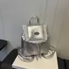 Bonito ribete de encaje, elegante mochila con cordón de lunares para niñas, nueva colección 2026, mochila casual fresca y espaciosa