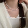 Estilo K de Joyería de Diseño Original Hecho a Mano Plata Esterlina S925 Piedra de Hielo Perla Natural Collar Apilado Cadena para Suéter para Mujer