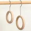 Gancho para Exhibición de Tienda de Ropa, Gancho en S, Perchero para Ropa, Tablero Colgante de Madera de Haya, Pinza para Ropa y Sombrero, Pinza Individual, Anillo Redondo de Madera Maciza
