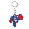 Llavero de héroe americano de dibujos animados material de PVC elástico accesorios de manualidades colgante fábrica venta al por mayor amazon