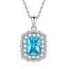Colar de diamante amarelo com tesouro de cor de alto carbono feminino S925 pingente de prata diamante completo zircônia europeia e americana transfronteiriça INS moda simples nicho