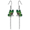 Gancho de Orelha Borboleta Esmaltada Cloisonné Banhado a Prata 925 Prata Esterlina Estilo Étnico Retrô Artesanato de Gotejamento de Cola Brincos com Franja Brincos DIY
