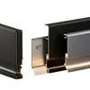 Rodapié de aleación de aluminio con ranura para luz LED, elegante tira de luz luminosa, rodapié metálico empotrado de 6 cm/8 cm