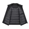 Chaleco de plumas para hombre, otoño/invierno, cuello alto, cierre de cremallera, 90% plumón de pato blanco, cálido, chaqueta sin mangas casual para hombres jóvenes y de mediana edad