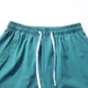Shorts Casuais Masculinos de Cor Sólida Largos, Shorts Masculinos de Seda Gelada, Shorts de Praia Respiráveis Elásticos, Shorts Masculinos