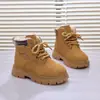 Botas de Cuero de Invierno para Niños 2026, Zapatos Gruesos de Algodón, Botas tipo Martin para Niños y Niñas, Botas Cortas Calentitas, Botas de Nieve para Niñas, Botitas Amarillas