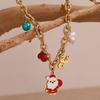 Moda Europea y Americana Elegante Dibujo Animado Lindo Colgante Acero Inoxidable Chapado en Oro de 18K Cadena Grande O Collar con Colgante de Navidad para Mujer