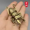 Latão Escritório Mesa Pequenos Enfeites Besouro Inseto Animal de Estimação para Chá Vintage Cobre Velho Artesanato Presente Puxador Peça de Brincar