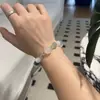 Pulsera de Joyería de Cristal de Fluorita Verde Transparente como el Hielo, Pulsera de Lujo Ligero de Gama Alta con Cuentas y Anillos para Mujeres