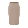 Estilo puramente seductor, falda bodycon sexy de cintura media-baja, nueva falda lápiz midi versátil de color liso ajustada para otoño