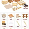 Conjunto para Preparo de Chá com Chaleira, Bule, Acessórios para Chá com Leite, Decoração de Bandeja de Frutas para Exterior, Fogão, Fogão a Carvão