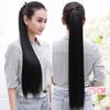 Peluca Largo Variado Negro para Mujer Cabello Lacio Sobrenatural Correa de Cola de Caballo Moda Seda de Alta Temperatura Peluca Suave