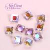 Celebridad en línea Aurora Fantasma morado fondo puntiagudo Diamante gota de agua grande corazón de melocotón corazón torcido diamante Super Brillante accesorios con forma taladro de uñas al por mayor