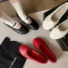 Glan Girl~! Sapatos rasos Mary Jane com laço, sola macia de pele de ovelha, bico redondo, para mulheres, tamanhos 34-42