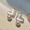 Pendientes de perlas de agua dulce Yuhe jewelry, aguja de plata S925, diseño de mariposa blanca y corazón, frescos, dulces y delicados, estilo ins