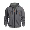 Sudadera con cremallera para hombre de otoño e invierno transfronteriza, talla europea moderna, corte holgado, chaqueta de trabajo con cremallera, sudadera con capucha
