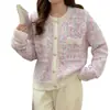 Nuevo Cárdigan de Punto para Mujer Primavera y Otoño, Estilo Chanel, Elegante, Ajustado, Abrigo Suéter Corto para Figuras Pequeñas, Moderno