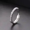 Anillo de Cobre Elegante de Seis Garras con Diamante Sintético para Mujer, Anillo de Pareja Sencillo y de Moda Estilo Pareja, Lote de Anillos Abiertos de Compromiso y Boda