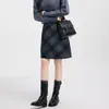 Falda Estilo Preppy Retro para Mujer, Estilo Otoño e Invierno, Falda Corta para Personas Bajas, Falda de Cuadros Línea A