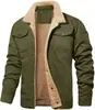 [En Stock para Entrega Rápida] Chaqueta de Hombre Otoño e Invierno Transfronteriza con Forro Polar Algodón Ropa de Trabajo Chaqueta Casual Chaqueta de Hombre Negra