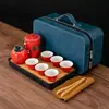 Conjunto de Chá Moderno e Simples de Uma Panela e Três Xícaras para Exterior Conjunto de Chá Portátil para Viagem Armazenamento Presente Corporativo Conjunto Rápido de Xícaras de Chá