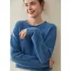 Suéter de Cashmere para Mulheres, Tricô de Gola Redonda, Caimento Solto, Suéter de Cashmere Tricô Trançado Espesso de Três Fios Retrô, Camada Base