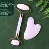 Conjunto de Barbear de Jade Quartzo Rosa em Forma de Coração Transfronteiriço Placa de Massagem Facial Massageador Rolo Facial Meridian