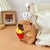 Capivara de Pelúcia Pequeno Chef Boneca Fofa Chaveiro Criativo Celebridade da Internet Pingente para Mochila Escolar Presente para Estudante