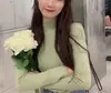 Nueva Camiseta Base de Punto Coreana Estilo Suave con Encaje, Cuello Medio Alto, Manga Larga, Suave y Elástica, Corte Ajustado, para Mujer, Otoño/Invierno 2026
